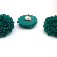 Emerald Green Flower Push Pins