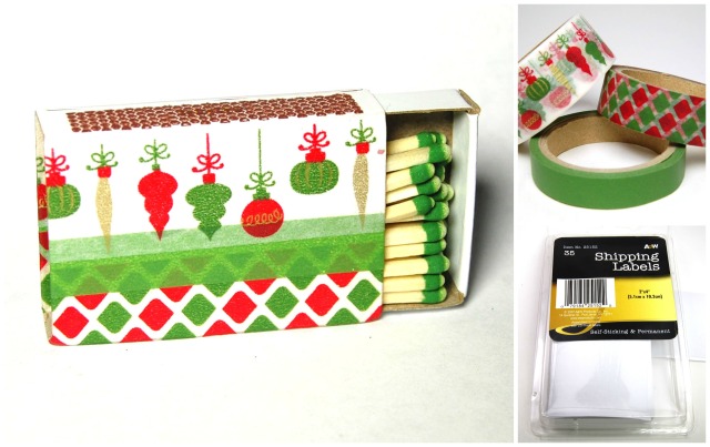 DIY washi tape decorative Christmas matchboxes